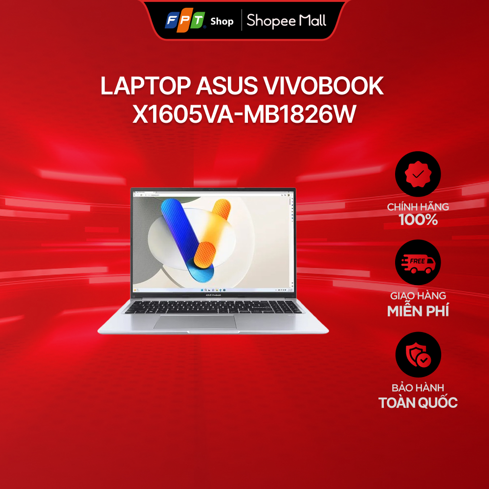 [Chỉ GH tận nơi] Laptop Asus Vivobook X1605VA-MB1826W i3-1315U/8GB/512GB/16" WUXGA/Win11