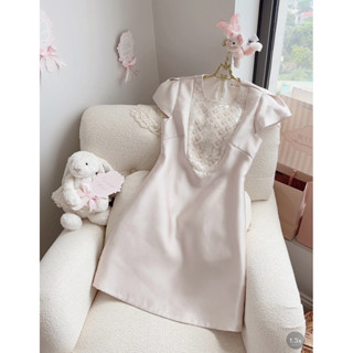 BETTI CLUB - Váy Đính Sao - Đầm tafta phối cổ ren cao cấp