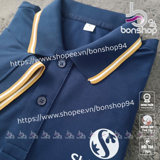  Áo thun Polo ĐP ShinhanFinance màu Xanh đen viền vàng Vải thun cá sấu poly thái loại 1 không ra màu 