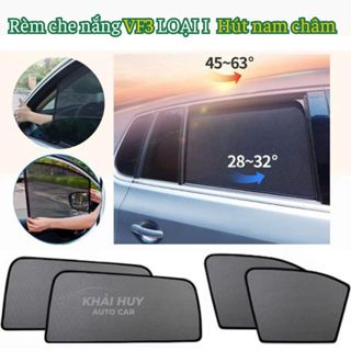  Rèm che nắng VF3 LOẠI I - Hút nam châm gồm 4 tấm và tấm che nắng kính hậu.. 