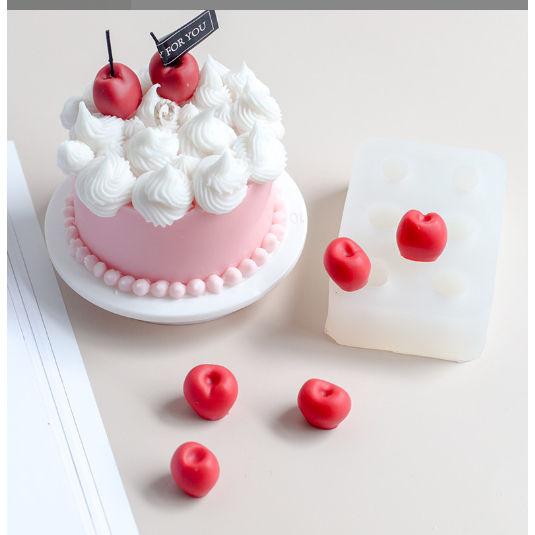 Khuôn vỉ 6 quả cherry làm bánh đậu xanh khuôn rau câu