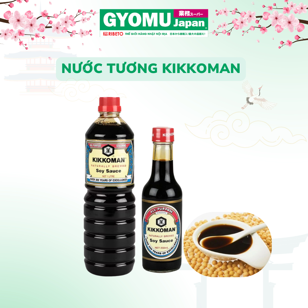  Nước tương soy sauce hiệu Kikkoman - Gyomu Japan 