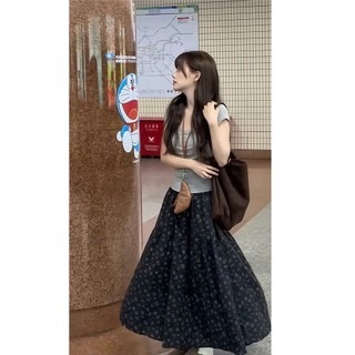   HÀNG SẴN  Chân váy  hoa nhí vintage xòe dài bồng bềnh nhẹ nhàng Hàn Quốc - Có ảnh thật 