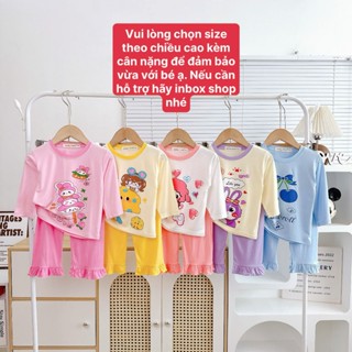 Bộ Dài Tay Thun Lạnh  Minkymom Quần Bèo Phối Màu Cho Bé Gái 9-27kg TD-IN135