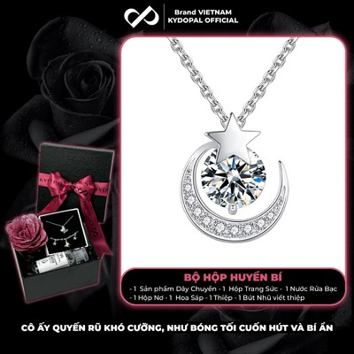 [HCM Hỏa Tốc] Dây chuyền bạc nữ KYDOPAL trăng sao cá tính đính đá Night Sky Moon trang sức bạc 925 - PAL9C2C4