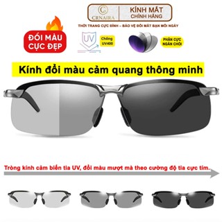 Kính Mát Nam KI05 - Tròng Kính Đổi Màu Chống Chói, Chống Tia UV400, Gọng Thép Thời Trang