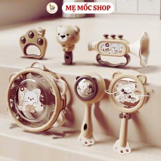 Xúc Xắc Âm Thanh Chunky Hình Gấu Cho Bé, Memocshop Thiết Kế Bo Tròn An Toàn