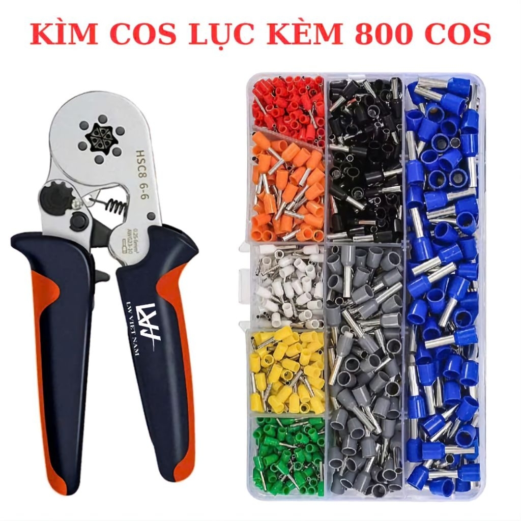 [ Tặng 800 cos ] Bộ Kìm Cos Lục Giác ( 6 cạnh ) - Kìm bấm cos 6 cạnh - Kìm bấm cos