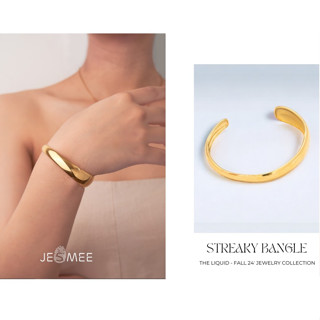 Vòng tay nữ trơn Streakly Bangle Jesmee phong cách tối giản dễ phối đồ - H5526