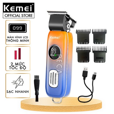 Tông đơ cắt tóc không dây Kemei KM-1837 màn hình LCD thông minh có thể cắt tóc - chấn viền -cạo râu...