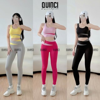 Set Nini áo bra sẵn mút  và quần thun lạnh dáng dài tập gym , yoga, pilates,... QUINCI