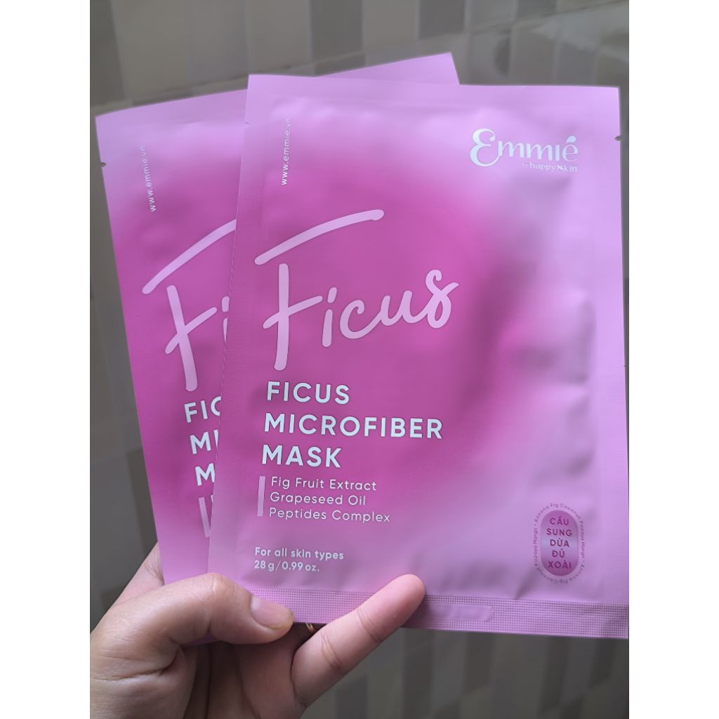 (1 miếng) Emmie by Happy Skin Mặt nạ Microfiber Sung giúp mờ nếp nhăn 28g - Việt Nam