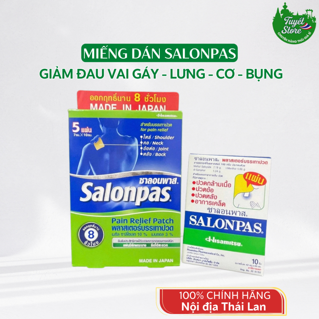 [Hàng nội địa] Miếng dán giảm đau Salonpas, cao dán giảm đau salonpas