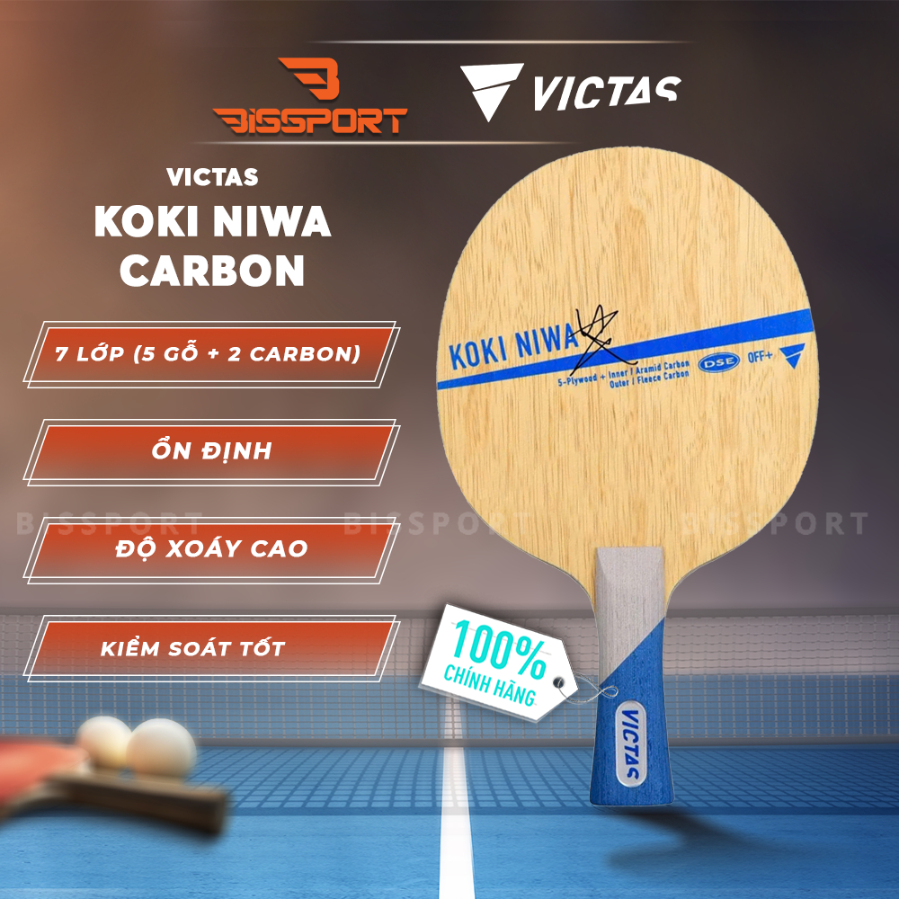 Cốt Vợt Bóng Bàn Victas Koki Niwa Carbon Chính Hãng - Chuyên Tấn Công