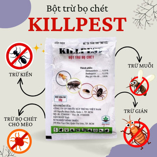 Combo 4 Gói Phấn Diệt Kiến - Gián - Bọ Chét Kill Pest - Gói 50g - Hàng Của Vipesco