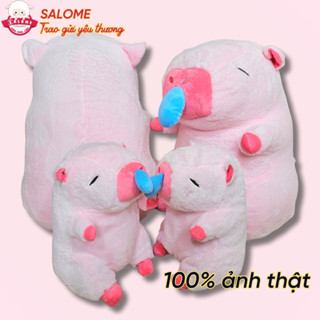 Gấu Bông Capybara Hồng Chảy Nước Mũi Rút Chậm Khổng Lồ  Dễ Thương SALOME Chuột Lang Nước Hồng Ôm Ngủ