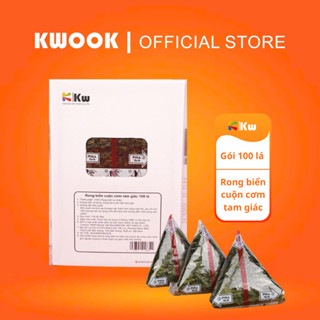 Rong biển cuộn cơm tam giác, cơm nắm Kwook [100 lá / Hộp]
