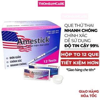  Que thử thai Amestick Tanaphar Hộp 12 que - dụng cụ phát hiện có thai sớm nhanh chóng chính xác đơn giản 