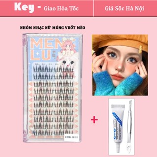 Mi Cụm Menglu Mỏng Nhẹ Tự Nhiên Lông Mi Giả Tách Sợi Phong Cách Mi Vuốt Mèo