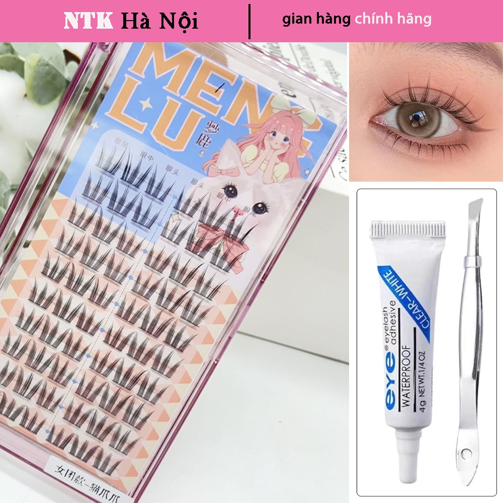 MengLu 10 Hàng Lông Mi Giả Mèo Paws Hoa Hướng Dương Thiết Kế Dễ Thương Mô Phỏng Tự Nhiên