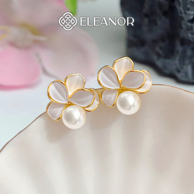 Bông tai nữ chuôi bạc 925 Eleanor Accessories hình bông hoa phụ kiện trang sức khuyên tai 9957