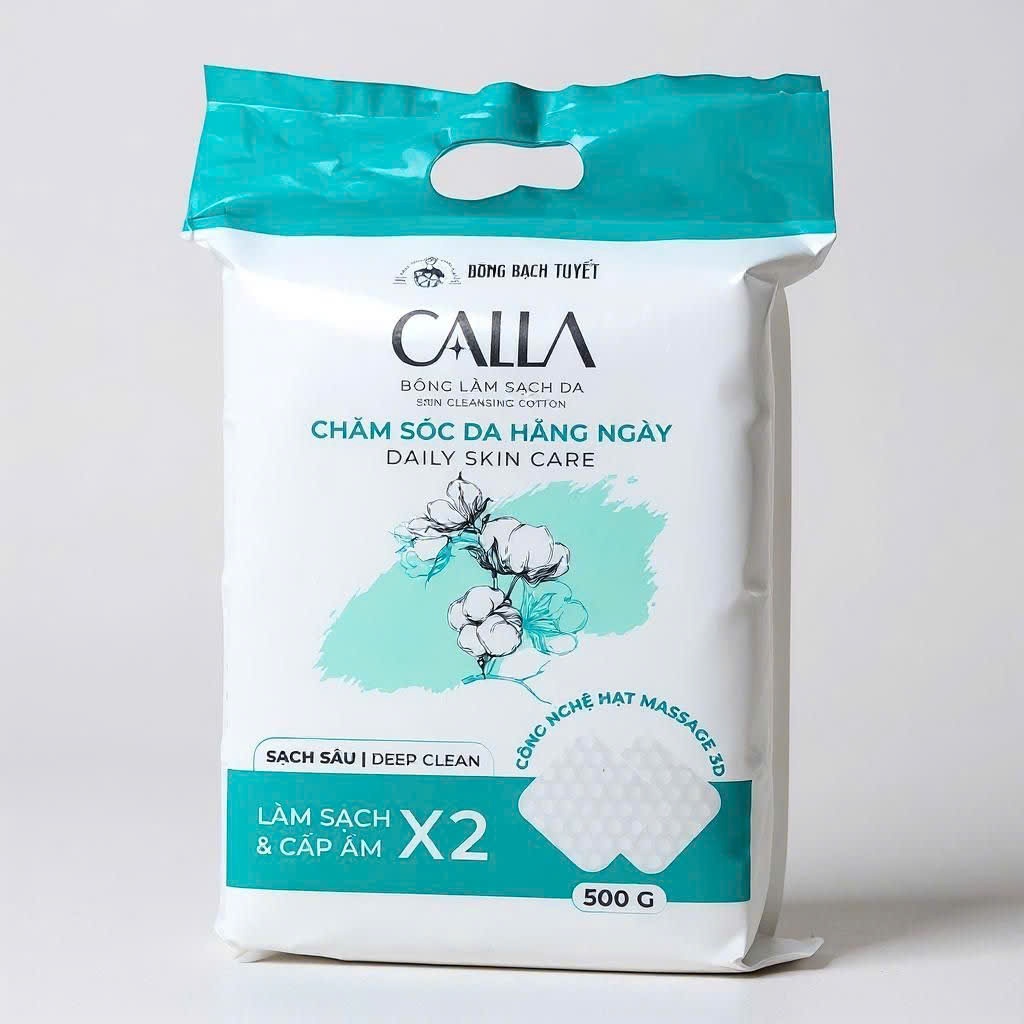 Bông làm sạch da Calla Sạch Sâu 500gr.