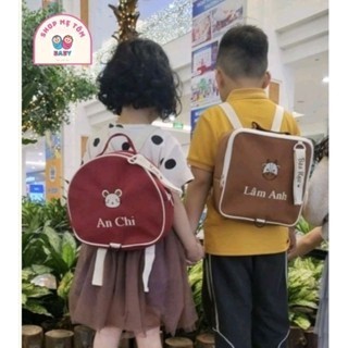  Balo hạt dẻ thêu tên của bé 