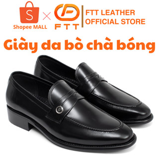  Giày lười nam Penny Loafer cao cấp da bò chà bóng FTT Leather đế phíp gỗ chống trơn trượt F0306 