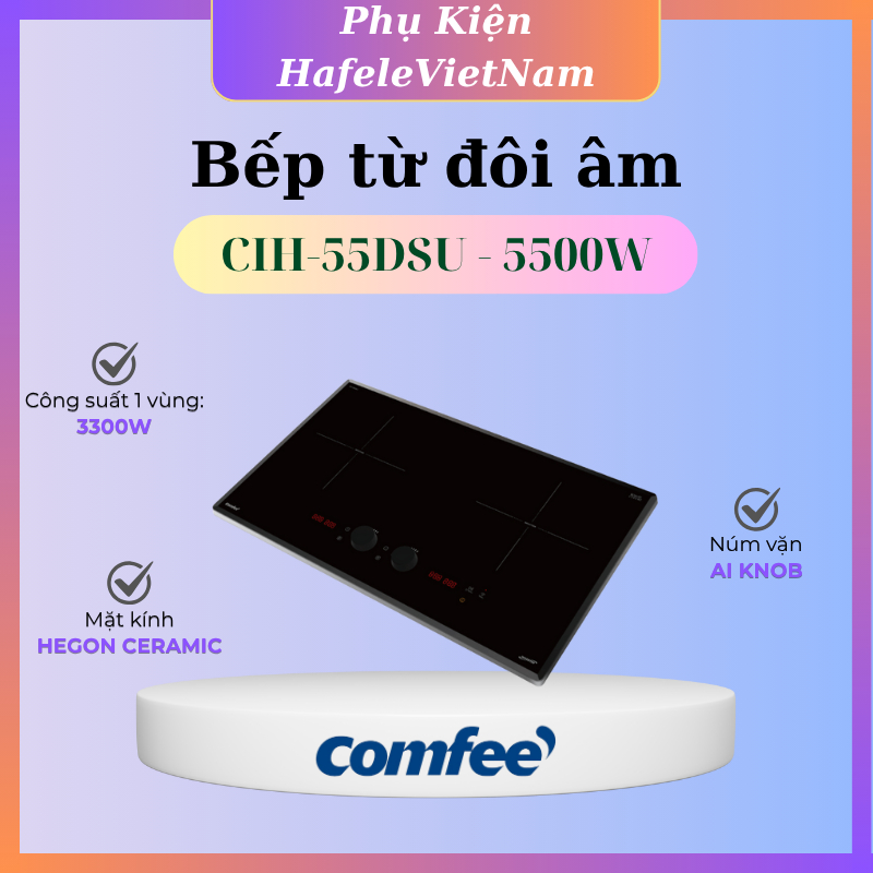 Bếp từ đôi lắp âm Comfee AI Knob CIH-55DSU - Bảo hành 3 năm