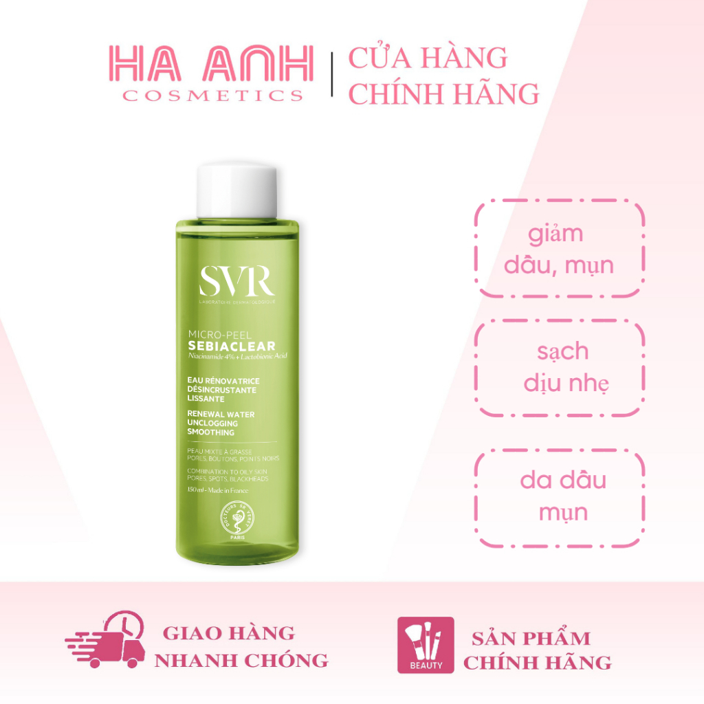 Nước Cân Bằng Toner SVR Sebiaclear Micro Peel 150ml