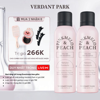 Combo 2 chai xịt khô phồng tóc VERDANT PARK 200ml dầu gội khô kiềm dầu mùi Đào Pinkmelo Peach Verdantpark VDPK01