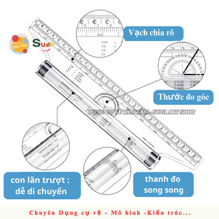 [ Tâm Tâm ] Thước lăn Kuelox , Thước vẽ kỹ thuật, thước lăn, rolling ruller 30cm