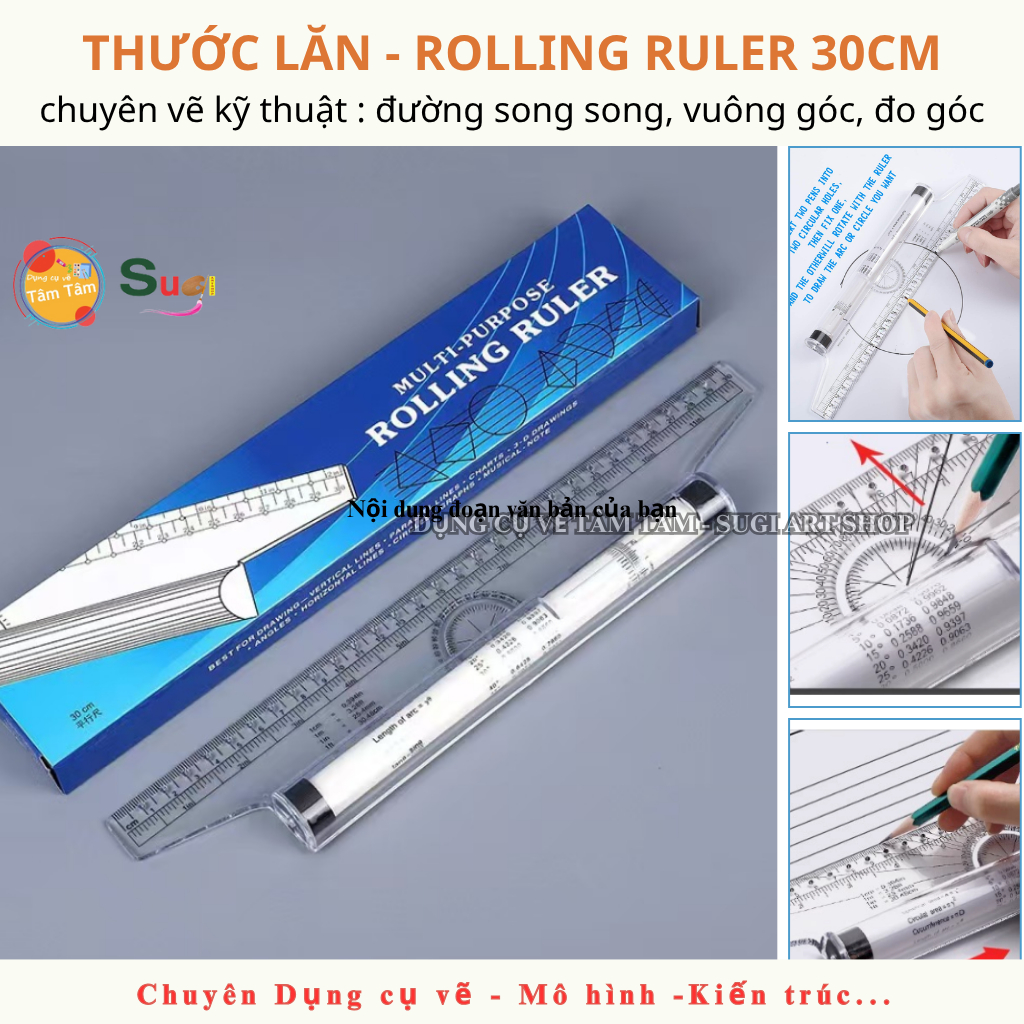 [ Tâm Tâm ] Thước lăn Kuelox , Thước vẽ kỹ thuật, thước lăn, rolling ruller 30cm
