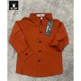 Áo Sơ Mi Màu Cam Gạch, Chất Cotton Trơn Mềm Mịn Mát, Nhiều Size