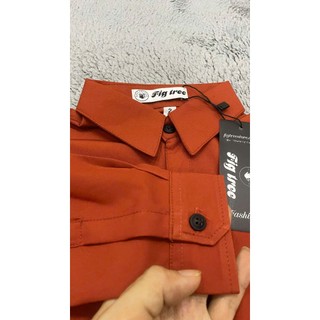 Áo Sơ Mi Màu Cam Gạch, Chất Cotton Trơn Mềm Mịn Mát, Nhiều Size