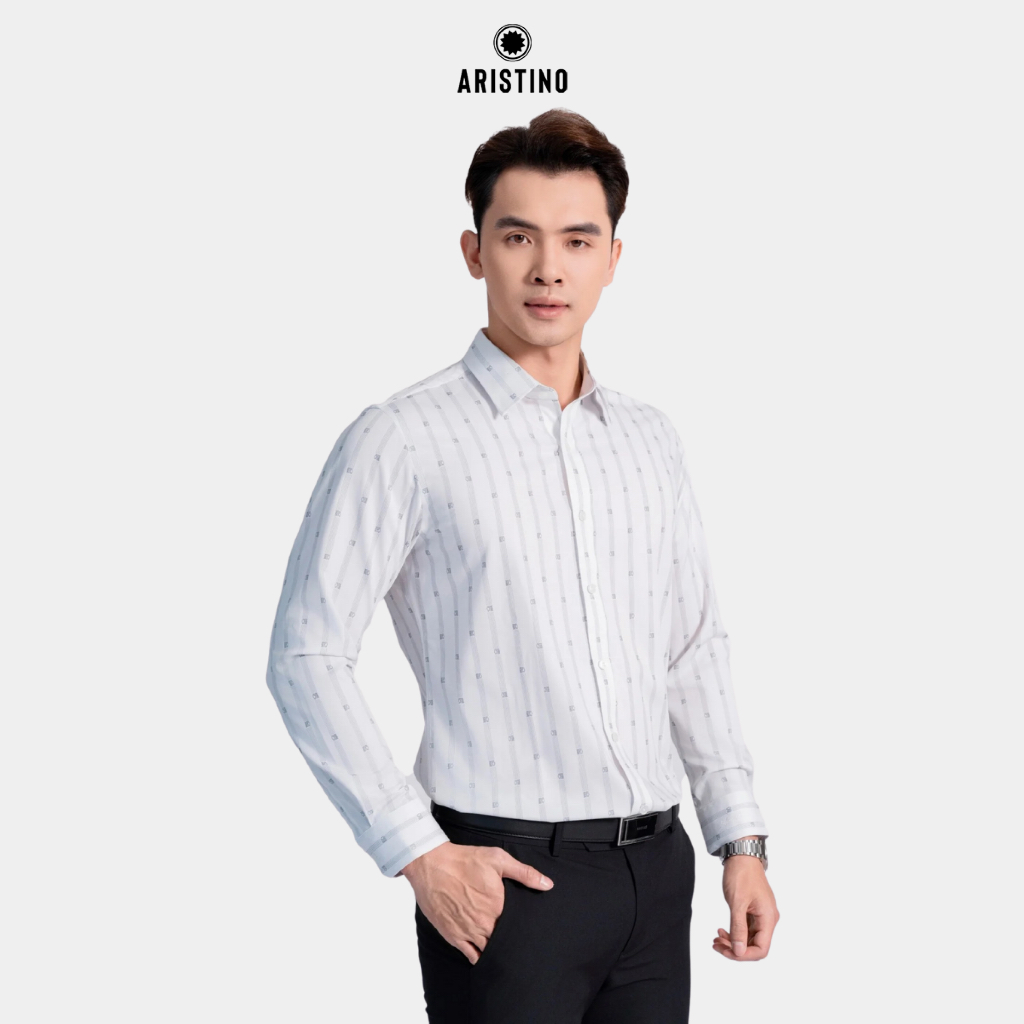Áo Sơ Mi Dài tay Nam ARISTINO Form Regular Fit Tà Lượn Thiết Kế Họa Tiết Kẻ sang trọng ALS1970Z