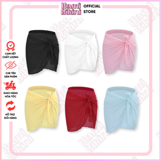 Khăn quấn đi biển hai màu đen trắng dễ phối size 135x33cm voan tơ mềm mịn. Khăn quấn bikini mềm mịn - K01