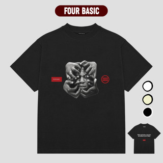 Áo thun tay lỡ Four Basic Strive Tee Fullbox cổ tròn Nam Nữ 100% cotton, oversize form rộng T105