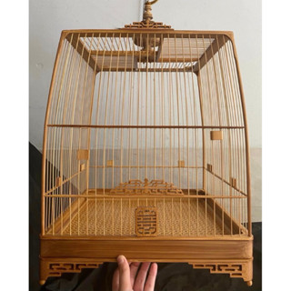 Khung Lồng chim Chào Mào tự ráp Khung tre bo góc chân Triện cửa triện Tặng kèm phụ kiện (có video hướng dẫn ráp)