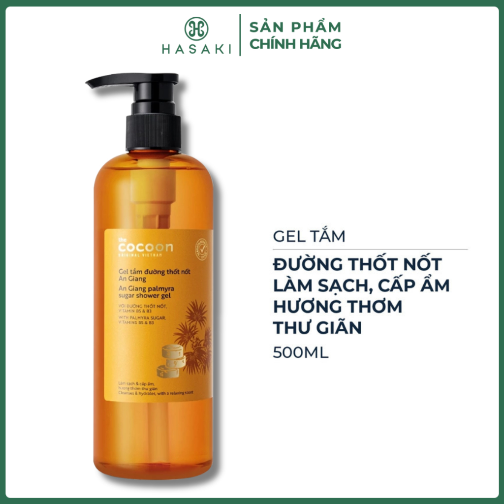 Gel Tắm Cocoon Đường Thốt Nốt An Giang 500ml An Giang Palmyra Sugar Shower Gel Hasaki