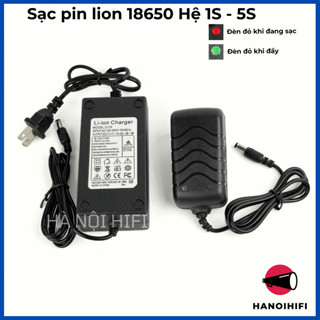 Sạc 1S, 2S,3S, 4S, 5S 12.6V - 2A , Có Đèn Báo Đầy, Giắc Sạc 5.5*2.1mm. sạc cho máy khoan, sạc loa, sạc pin 18650