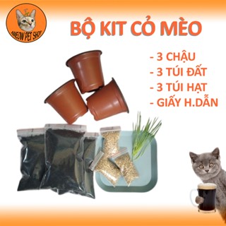 BỘ KIT TỰ TRỒNG CỎ LÚA MÌ CHO MÈO-bộ trồng cỏ mèo đủ dụng cụ-cỏ mèo tươi cho mèo