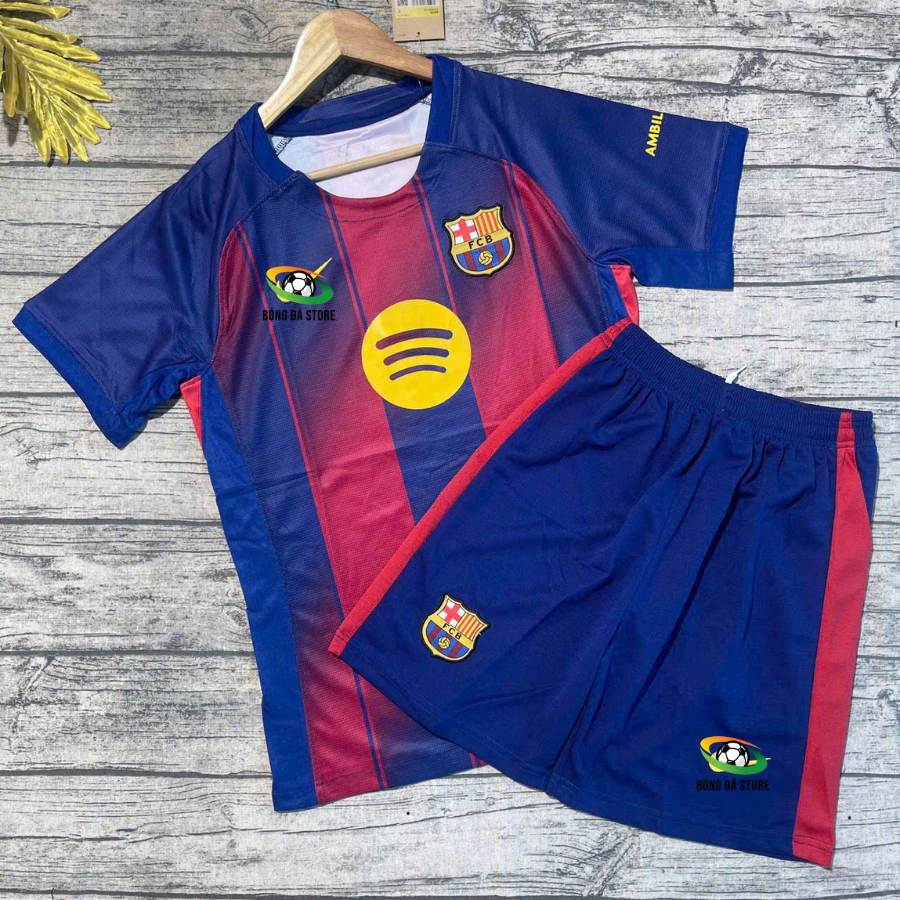 Bồ đồ thể thao CLB Barca 2025 sân nhà sân khách, quần ngắn cao cấp