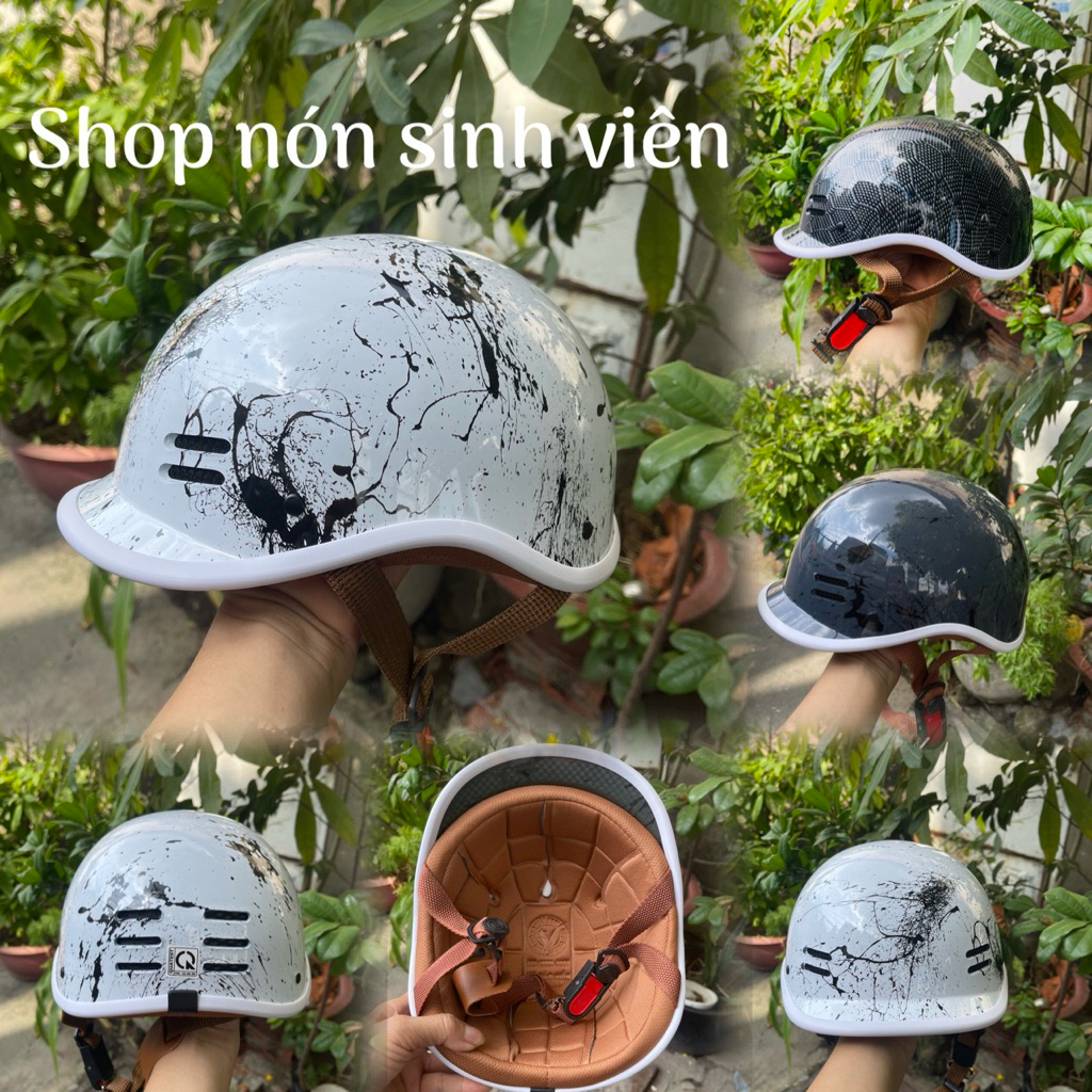 Nón bảo hiểm  phom nón cá heo đạt chuẩn phiên bản nhúng cac bon