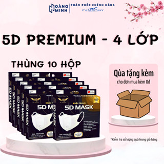 [5D  Premium] Combo 100 cái Khẩu trang 5D Premium HM pro mask 4 lớp kháng khuẩn chống bụi mịn và chống tia UV