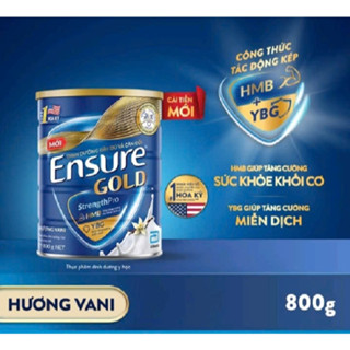 [Date 2027] Sữa bột Ensure Gold 800g hương vani, vani ít ngọt