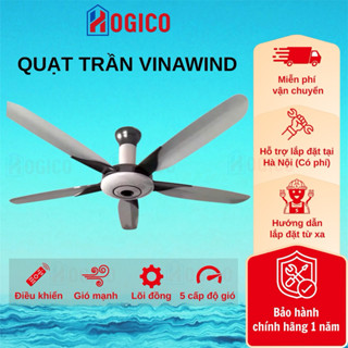 Quạt trần 5 cánh Điện cơ Thống nhất Vinawind QT-1500X, đường kính 1.5m, Có điều khiển