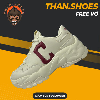 Giày Sneaker MLB Big Ball Beige Red Kem Chữ C Đỏ - Than.Shoes