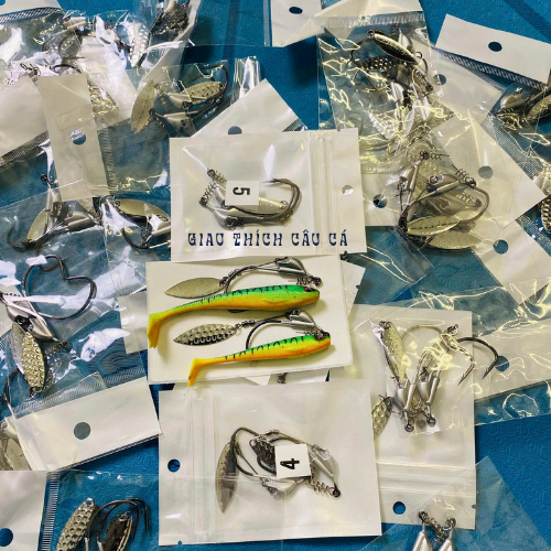 COMBO mồi mềm NFF ( 7cm và 9cm)  + lưỡi THÉP cực sắc bén chịu tải cao