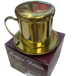 Phin cà phê inox mạ vàng chất liệu thép không gỉ pha 1 người uống